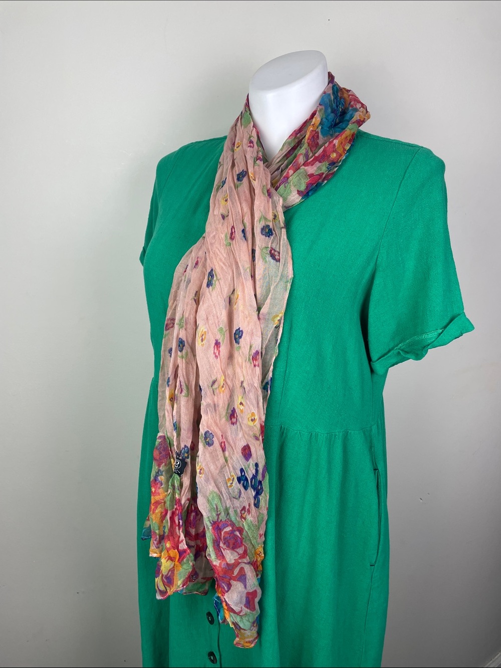 2 Chic Paris Yarn Scarf Sheer Floral